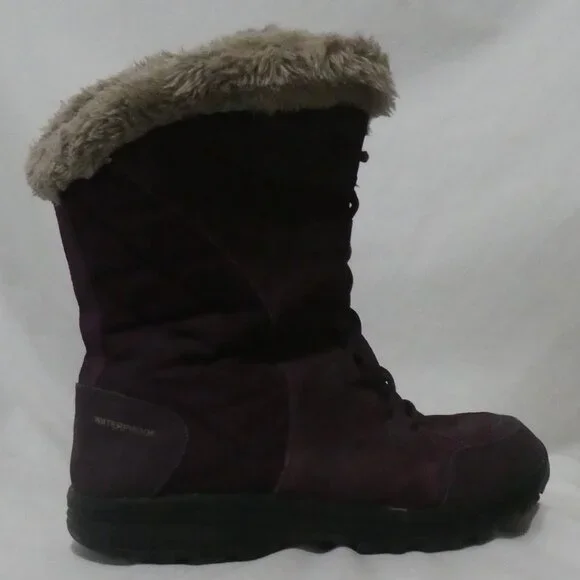 COLUMBIA - Waterproof | size 10 | Elegant Purple Faux-Fur Trim Boots - Picture 5 of 12